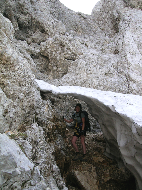 Descent from Prisank, Julian Alps in an unseasonally snowy June